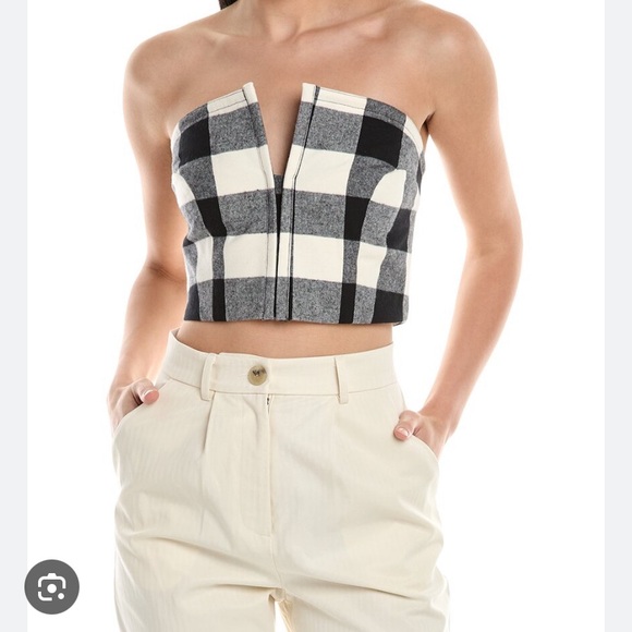 Mara Hoffman Layne Plaid Corset Top NWT Size 00 - Picture 1 of 8
